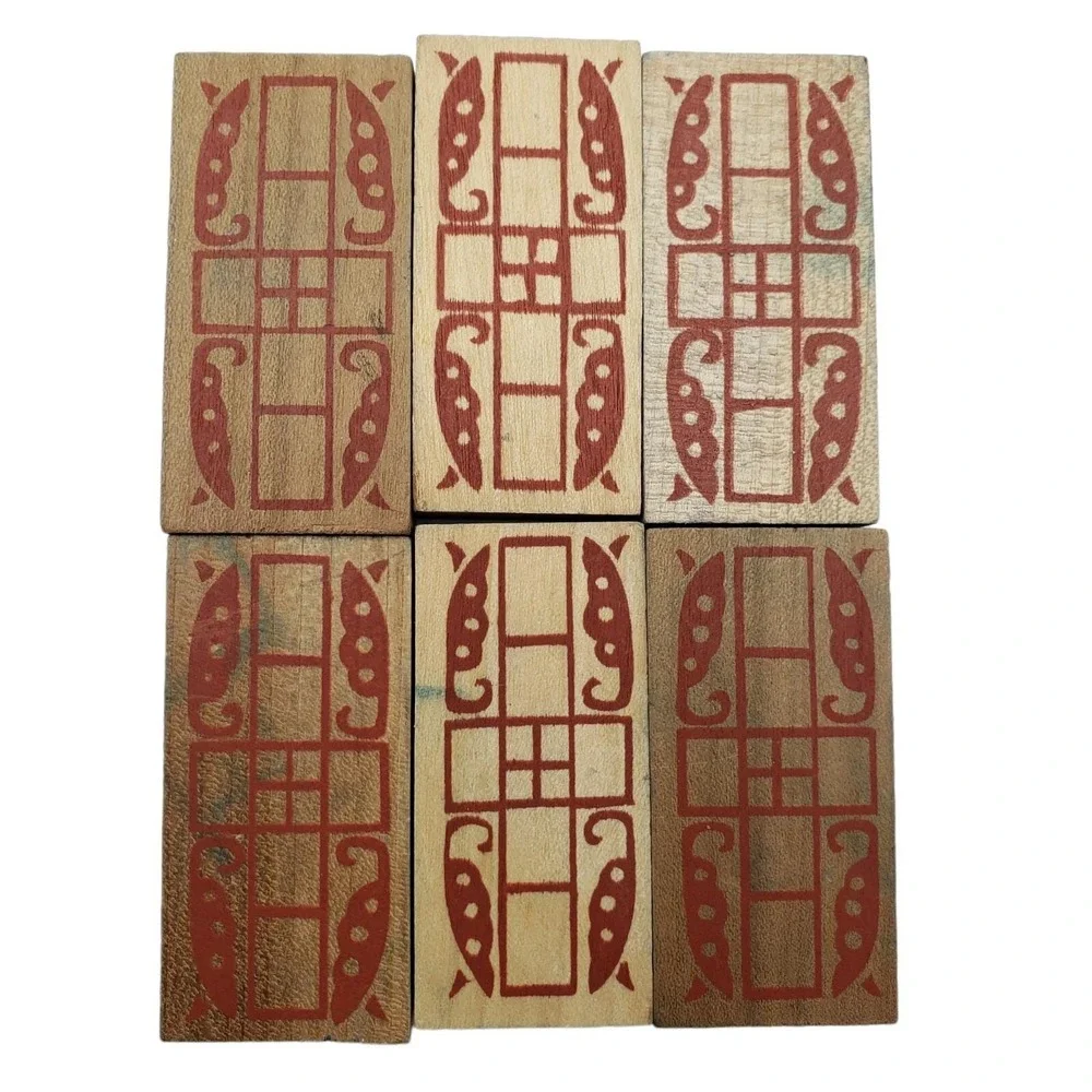 Lot of 78 Vintage Wooden + Dragon &‎ Colored Dominoes Replacement or Crafts